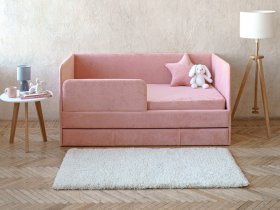 Диван-кровать Happy (коралловый) в Болотном - bolotnoe.mebel-nsk.ru | фото