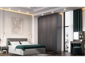 Гардеробная Эккервуд (графит) в Болотном - bolotnoe.mebel-nsk.ru | фото