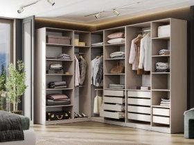 Гардеробная Эккервуд (меланж) в Болотном - bolotnoe.mebel-nsk.ru | фото