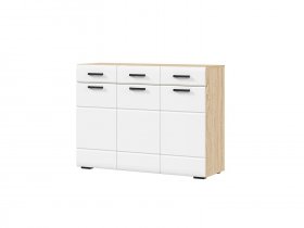 Комод 1200 КМ-01 Либерти (дуб сонома/белый глянец) в Болотном - bolotnoe.mebel-nsk.ru | фото