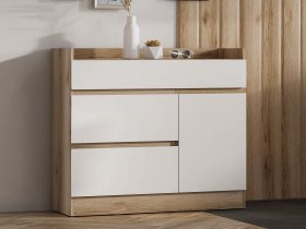 Комод с дверкой Брауни (дуб делано/белый) в Болотном - bolotnoe.mebel-nsk.ru | фото
