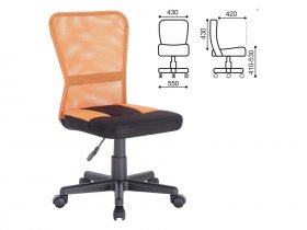 Кресло компактное BRABIX Smart MG-313, без подлокотников, комбинированное, черное/оранжевое в Болотном - bolotnoe.mebel-nsk.ru | фото
