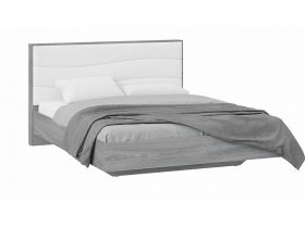 Кровать двуспальная 1,6 м «Миранда» Тип 1 (Дуб Гамильтон/Белый глянец) в Болотном - bolotnoe.mebel-nsk.ru | фото