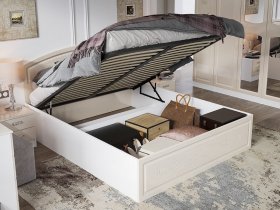 Кровать двуспальная 1,6 м Венеция КРМП-160 с подъемным механизмом в Болотном - bolotnoe.mebel-nsk.ru | фото