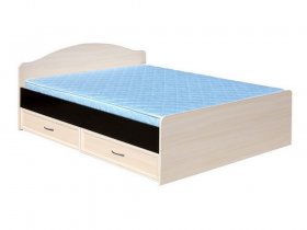 Кровать  двуспальная с ящиками 1,6м-1 (круглая спинка) в Болотном - bolotnoe.mebel-nsk.ru | фото