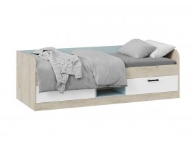 Кровать комбинированная «Оливер» Тип 1 401.003.000 (дуб крафт серый/белый/серо-голубой) в Болотном - bolotnoe.mebel-nsk.ru | фото