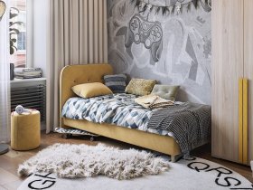 Кровать односпальная Лео 0,9 м в Болотном - bolotnoe.mebel-nsk.ru | фото