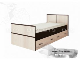 Кровать односпальная с ящиками 0,9м Сакура (BTS) в Болотном - bolotnoe.mebel-nsk.ru | фото