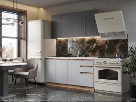 Кухонный гарнитур Ника 1,6 м (графит/серый софт) в Болотном - bolotnoe.mebel-nsk.ru | фото
