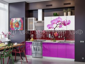 Кухонный гарнитур Орхидея (фиолетовый) в Болотном - bolotnoe.mebel-nsk.ru | фото