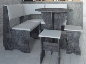 Кухонный уголок Лотос  (цемент темный к/з White) в Болотном - bolotnoe.mebel-nsk.ru | фото