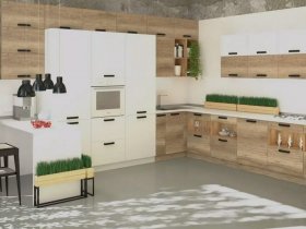 Модульная кухня Фиджи 2,3м (крафт) в Болотном - bolotnoe.mebel-nsk.ru | фото
