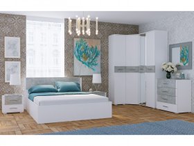Модульная спальня Бьянка (белый/бетон) в Болотном - bolotnoe.mebel-nsk.ru | фото