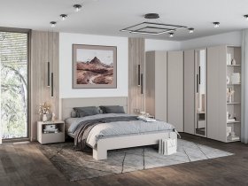 Модульная спальня Люмо (кашемир) в Болотном - bolotnoe.mebel-nsk.ru | фото