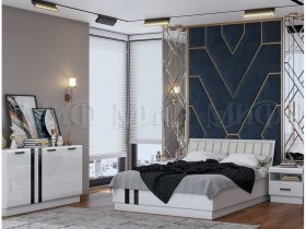 Модульная спальня Магнолия  (белый глянец) в Болотном - bolotnoe.mebel-nsk.ru | фото
