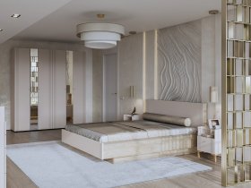 Модульная спальня Одетта (дуб эндгрей/меланж) в Болотном - bolotnoe.mebel-nsk.ru | фото