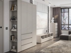 Модульная стенка Люмо (кашемир) в Болотном - bolotnoe.mebel-nsk.ru | фото