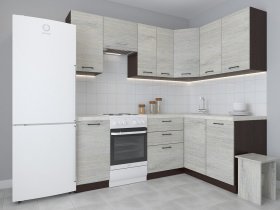 Модульная угловая кухня 1,4м*2,1м Лада (пикард) в Болотном - bolotnoe.mebel-nsk.ru | фото