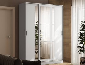 Шкаф-купе 1,6м «Стиль-2» (белый) в Болотном - bolotnoe.mebel-nsk.ru | фото
