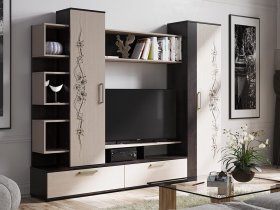 Стенка «Дакота» (венге/дуб молочный) в Болотном - bolotnoe.mebel-nsk.ru | фото