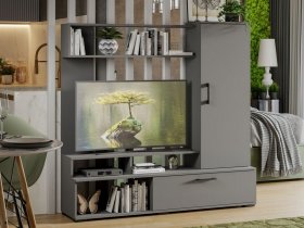 Стенка «Сиена» (графит серый) в Болотном - bolotnoe.mebel-nsk.ru | фото