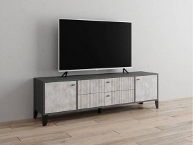Тумба под ТВ Парус-10 (графит/мальта) в Болотном - bolotnoe.mebel-nsk.ru | фото
