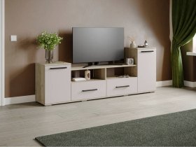 Тумба под ТВ Парус-2 (дуб крафт серый/кашемир) в Болотном - bolotnoe.mebel-nsk.ru | фото