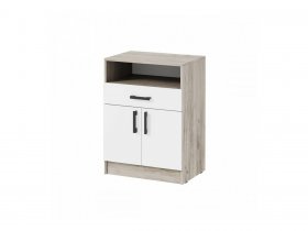 Тумба ТБ-1 Вега (дуб крафт серый/белый) в Болотном - bolotnoe.mebel-nsk.ru | фото